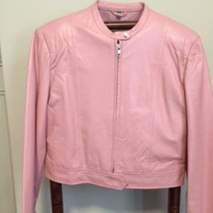 Genuine Leather Pink Jacket